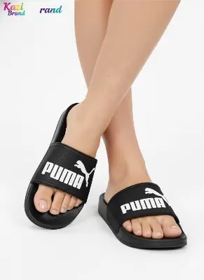 Picture of PUMA Logo Black Slides Slipper for Men & Women | Trendy Comfortable Flat Sandal | Stylish Unisex Slide Footwear – Premium Design