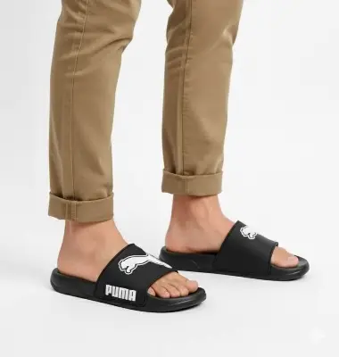 Picture of Kazi Brand Men’s Comfortable Slide Slippers – Lightweight Soft Sole Casual Sandals | Trendy Summer Slides / Footwear for Men | Size 39-44, Black & White