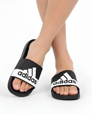 Picture of 🔥 Original Design Adilette Comfort Slides / Sandals (Black & White) - Trendy, Soft, Non-Slip, Lightweight - For Both Men and Women (Unisex)