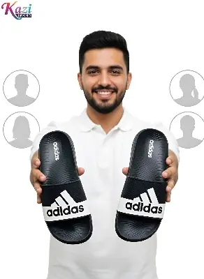 Picture of 🔥 Original Design Adilette Comfort Slides / Sandals (Black & White) - Trendy, Soft, Non-Slip, Lightweight - For Both Men and Women (Unisex)