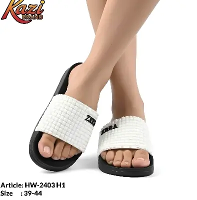 Picture of Men’s Comfortable Slide Slippers – White Soft Sole Casual Sandals | Trendy Summer Slides for Men – Kazi Brand | Size 39-44