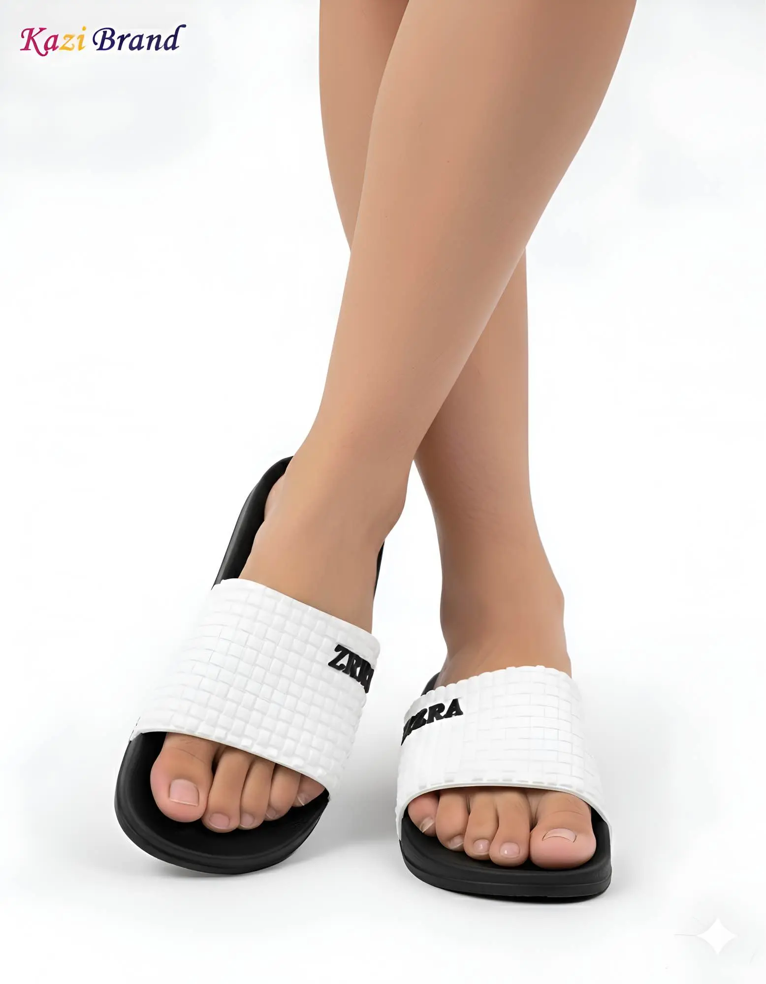 Picture of Men’s Comfortable Slide Slippers – White Soft Sole Casual Sandals | Trendy Summer Slides for Men – Kazi Brand | Size 39-44