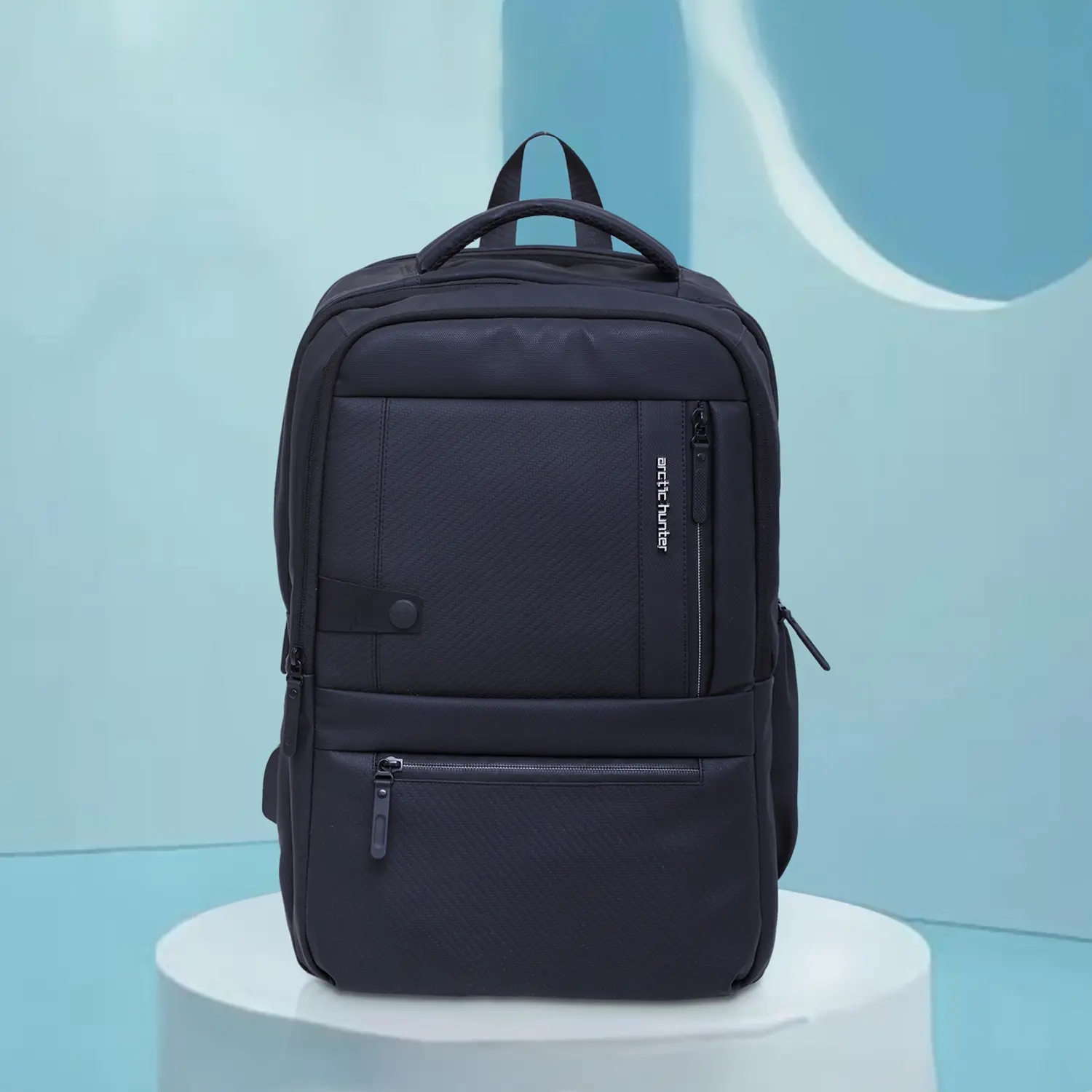 Picture of Arctic Hunter 15.6'' Laptop Backpack – Water-Resistant Slim Bag with USB Port for Office, Travel & School | Black Smart Backpack