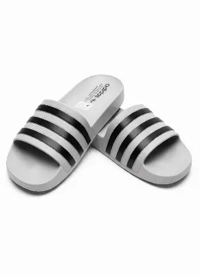 Picture of Adidas Adilette Aqua Slides – Premium Grey-Black 3-Stripe Comfortable Casual Sandal
