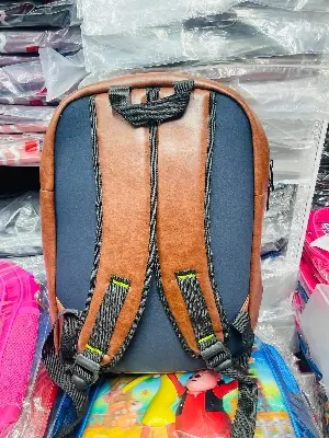 Picture of Viral CAT Design Faux Leather Laptop Backpack for Men & Women | Stylish Tan & Black Checkered College, Office & Travel Bag | Durable PU Leather, Multi-pocket Organizer