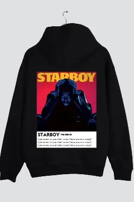 Picture of The Weeknd Starboy Star Boy Hoodie for Men & Boys | Oversized Winter Collection Hoddie | Premium Quality Custom Print Black Sweatshirt Jacket