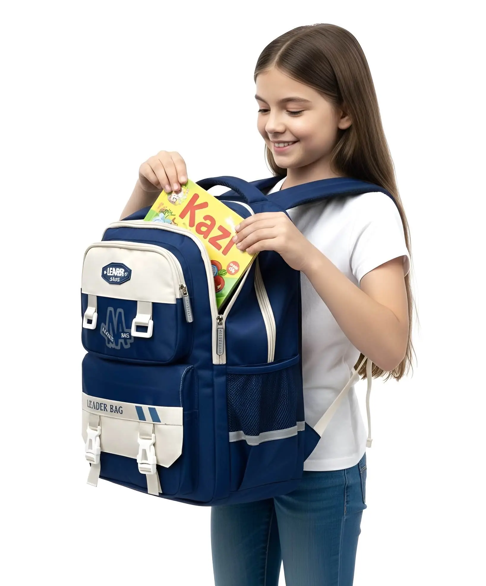 Picture of Waterproof Stylish Backpack for School & College (Kids/Children) – Large Capacity, Lightweight & Spine Protection | Kazi Brand