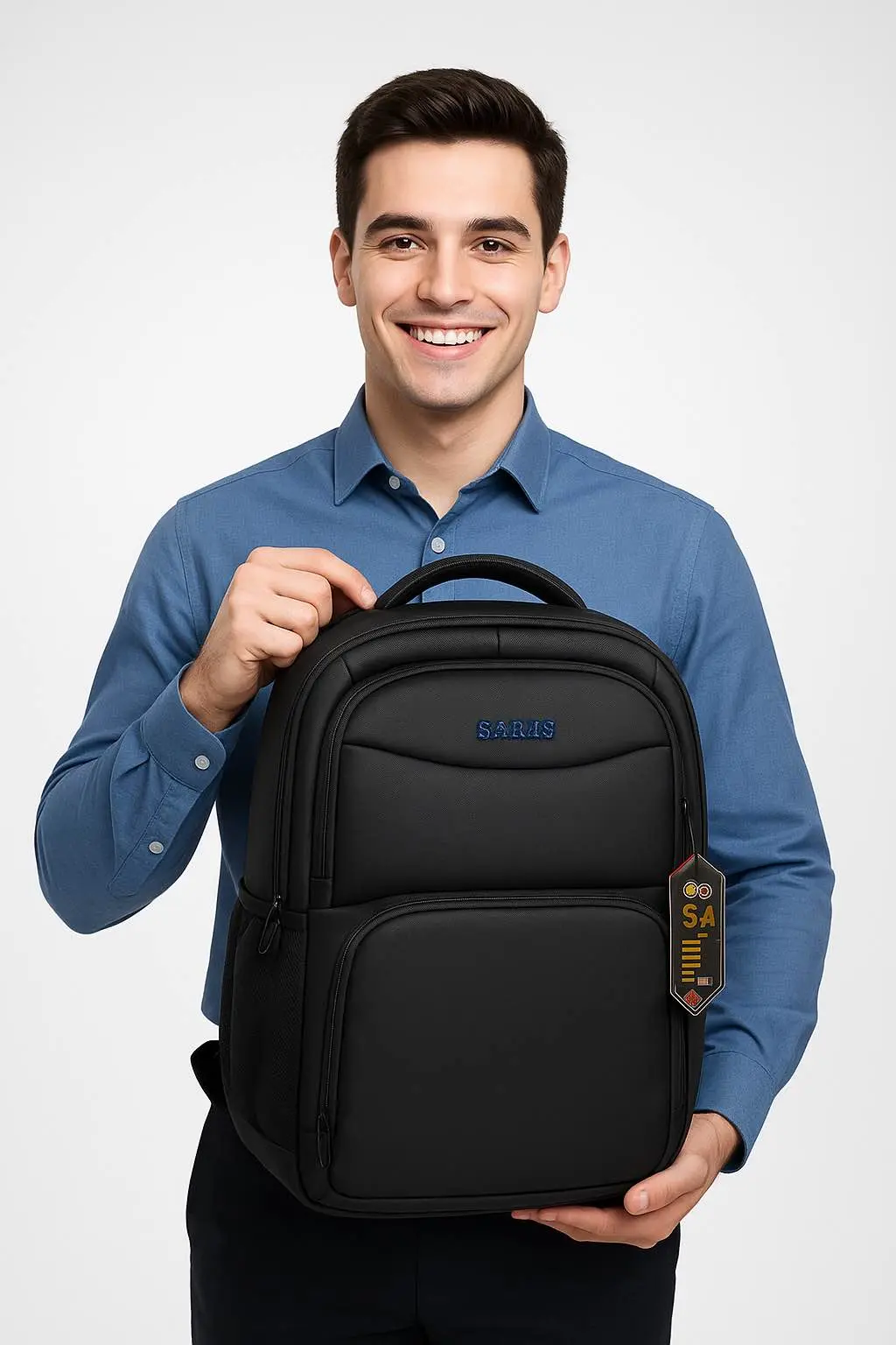 Picture of New Model Business Laptop Backpack | Premium Leather Finish Waterproof Office & Travel Bag | 15.6 Inch Anti-Theft College Bag for Men