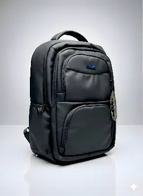 Picture of New Model Business Laptop Backpack | Premium Leather Finish Waterproof Office & Travel Bag | 15.6 Inch Anti-Theft College Bag for Men