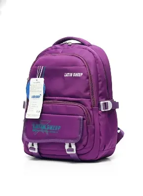 Picture of Latin Sheep 👑 Cute and Stylish Waterproof School Backpack for Kids Girls | Large Capacity Primary School Bag | Dark Purple Laptop Bag (Laptop Bag) | Children/Toddler Girls Daypack