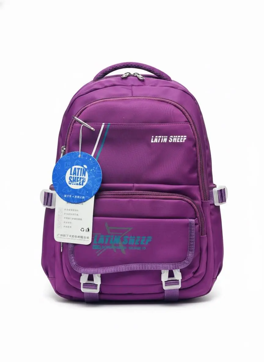 Picture of Latin Sheep 👑 Cute and Stylish Waterproof School Backpack for Kids Girls | Large Capacity Primary School Bag | Dark Purple Laptop Bag (Laptop Bag) | Children/Toddler Girls Daypack