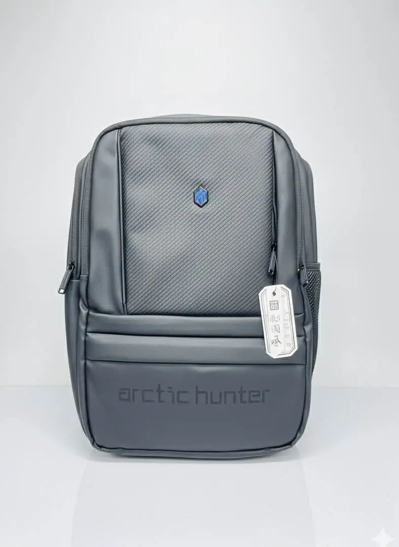 Picture of ARCTIC HUNTER Premium Carbon Fiber Laptop Backpack 15.6” | Waterproof Travel & Office Bag with USB & Anti-Theft – Men’s Graphite Grey Bag