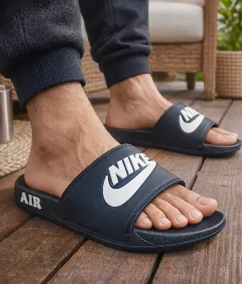 Picture of Nike Men’s Soft & Comfortable Slide Slipper | Daily Casual & Bathroom Use | Black Rubber Slipper