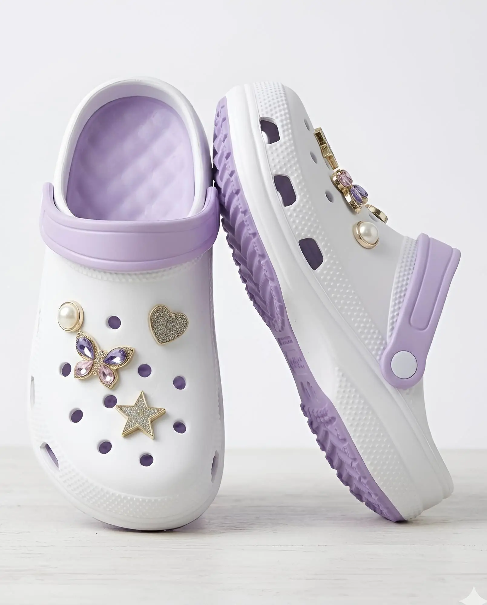 Picture of Premium Purple Trim Floral Clogs | Casual Women Sandals