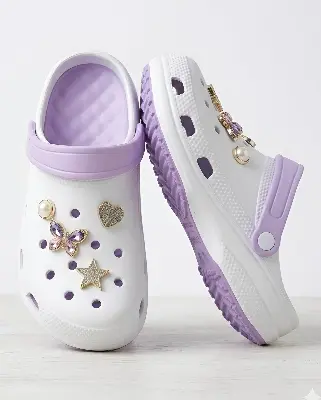 Picture of Premium Purple Trim Floral Clogs | Casual Women Sandals