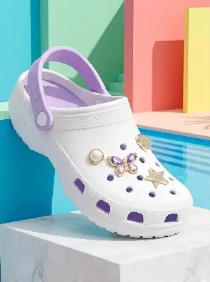 Picture of Pink Butterfly Gem Clogs for Women | Soft Platform Sandals