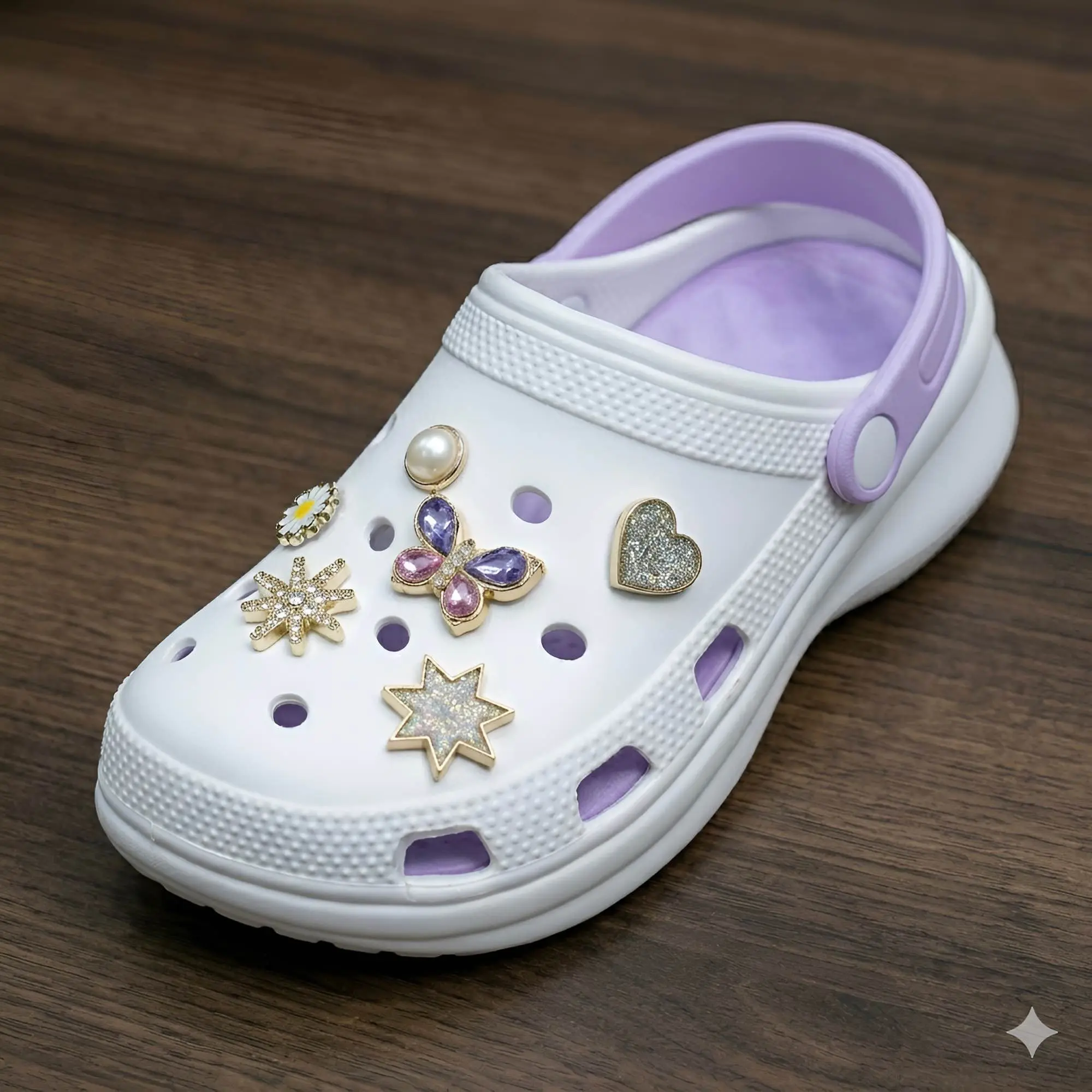 Picture of Pink Butterfly Gem Clogs for Women | Soft Platform Sandals