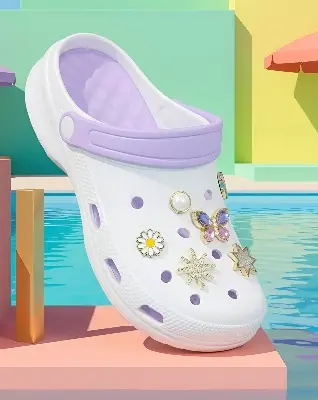 Picture of Pink Butterfly Gem Clogs for Women | Soft Platform Sandals