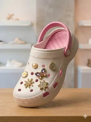 Picture of Aura Pearl Edge Clogs | Trendy Pink Women Sandals