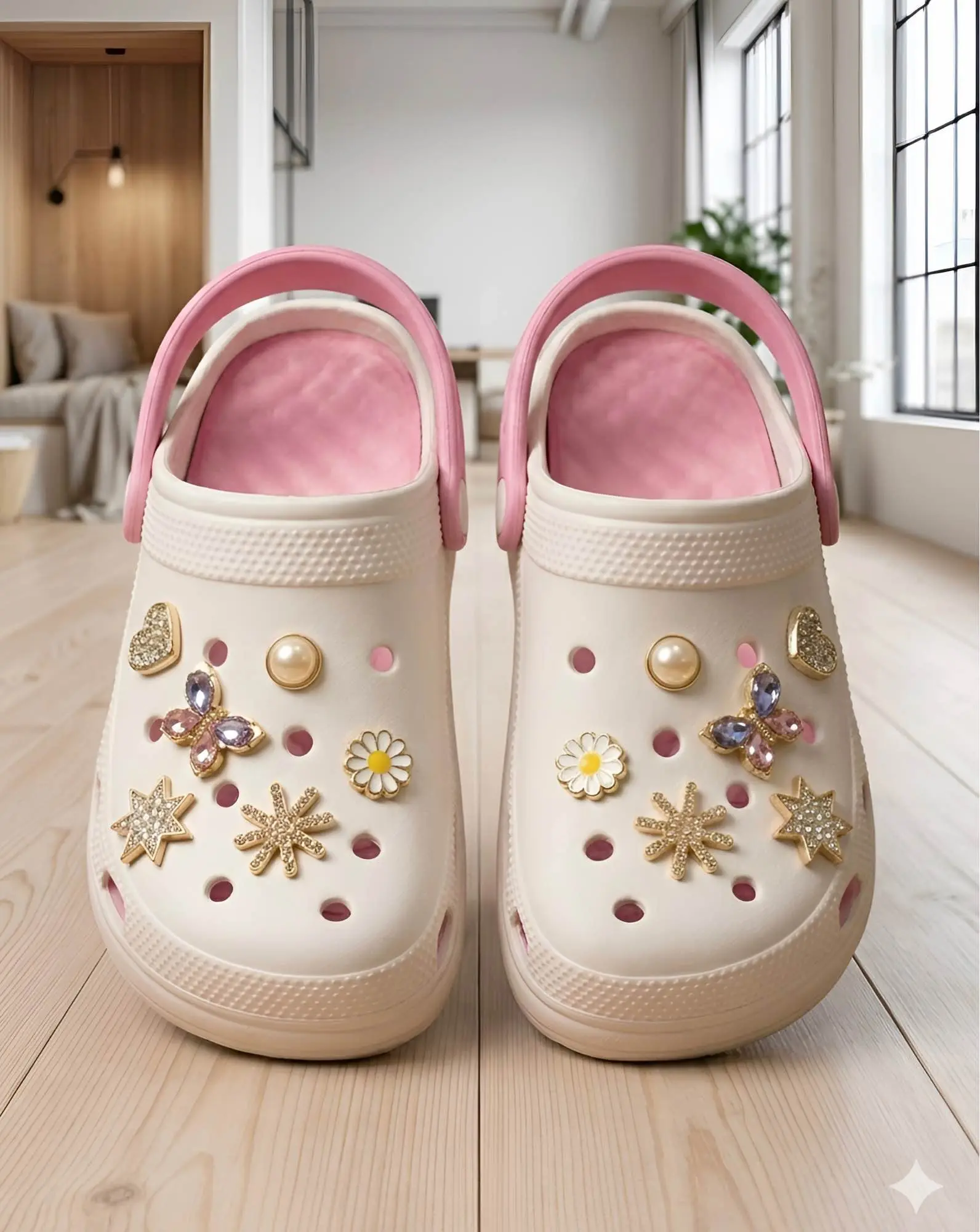 Picture of Aura Pearl Edge Clogs | Trendy Pink Women Sandals