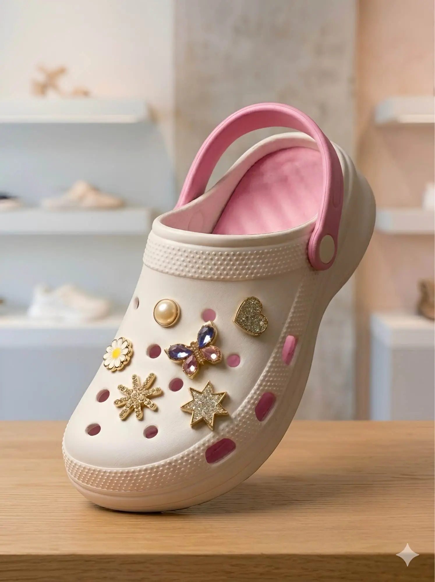 Picture of Premium Pink-Trim Floral Clogs | Casual Women Sandals