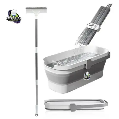 Picture of Silicone Bucket Mop 360 Degree Rotating Flat Mop With Self-Wringing
