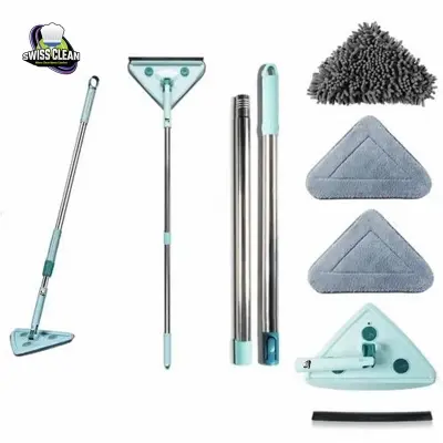 Picture of 3 in 1 Triangle Mop for Home Cleaning – 360° Rotatable Microfiber Floor Cleaner with Adjustable Handle for Wall & Corner Cleaning