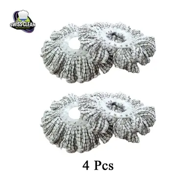 Picture of 4pcs Microfiber Round Spin Mop Replacement Pad for 360° Floor & Home Cleaning (Multicolor)