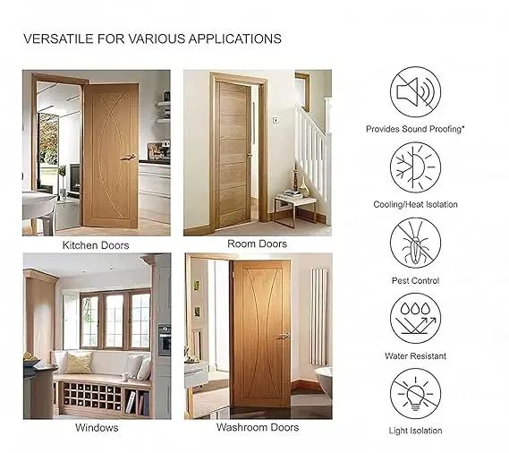 Picture of 1pc Door Bottom Sealing Foam Strip, Windproof, Insectproof And Dustproof Door And Window Sealing Strip, Soundproof Door Sticker, Suitable For Bedroom, Kitchen, Bathroom, Home Decor