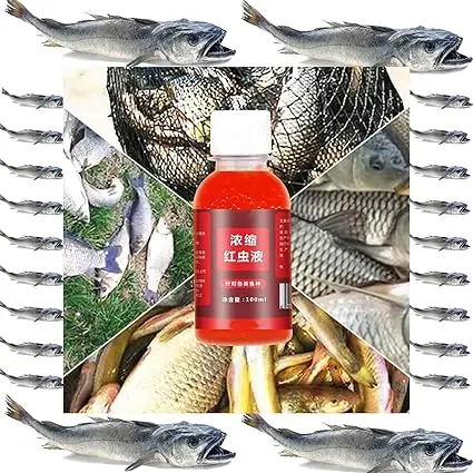 Picture of Fish Bait Liquid Attractant High Concentration Red Worm Fish Bait Attractant Enhancer Flavoured Fishing Bait Additive Fishing(Red)
