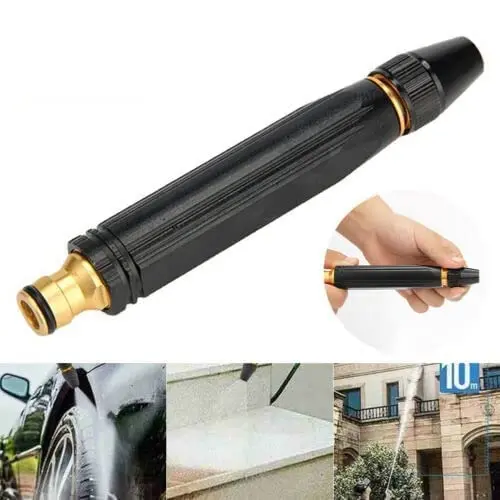 Picture of Water Spray Gun Car Wash Nozzle High Pressure Nozzle Water Jet Hose Nozzles Pipe For Gardening, Bike Car Wash Garden Watering Tool Black High Pressure Nozzle(Black)