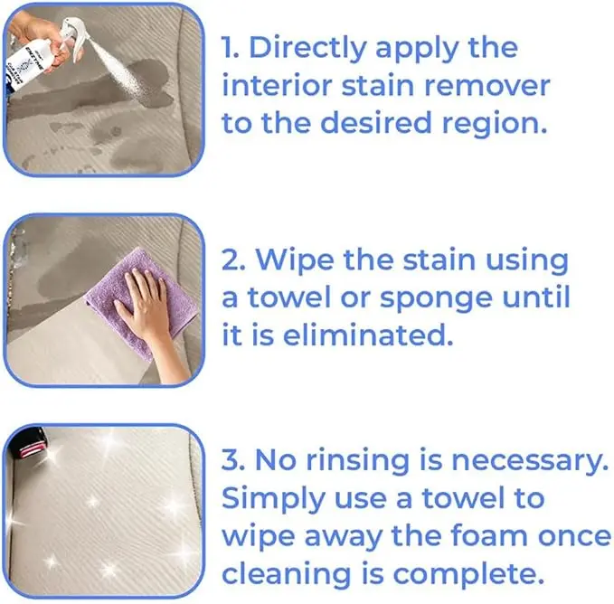 Picture of Car Cleaning Agent, Car Interior Cleaning Tools, Car Seat Upholstery Ceiling Leather Strong Stain Remover, Foam Cleaner Spray For Car