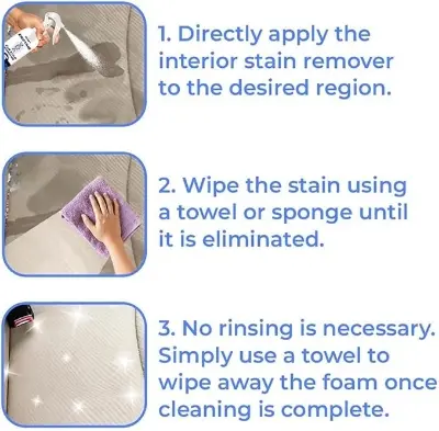 Picture of Car Cleaning Agent, Car Interior Cleaning Tools, Car Seat Upholstery Ceiling Leather Strong Stain Remover, Foam Cleaner Spray For Car