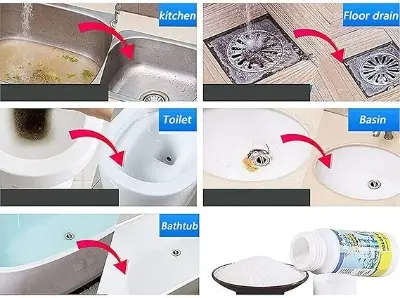 Picture of Strengthfully Sink and Drain Cleaner, Powerful Sink and Drain Cleaner Pipe Cleaner, Quick Foaming Toilet Cleaner, for Pipes Toilet Kitchen Dredging