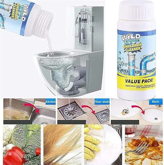 Picture of Strengthfully Sink and Drain Cleaner, Powerful Sink and Drain Cleaner Pipe Cleaner, Quick Foaming Toilet Cleaner, for Pipes Toilet Kitchen Dredging