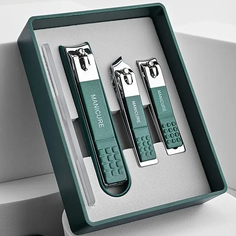 Picture of 4pcs/set Nail Clippers With Nail File Set Sharp Edge Fingernail And Toenail Clipper Cutter Nail File