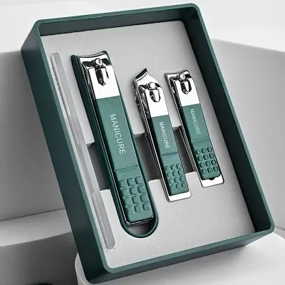 Picture of 4pcs/set Nail Clippers With Nail File Set Sharp Edge Fingernail And Toenail Clipper Cutter Nail File