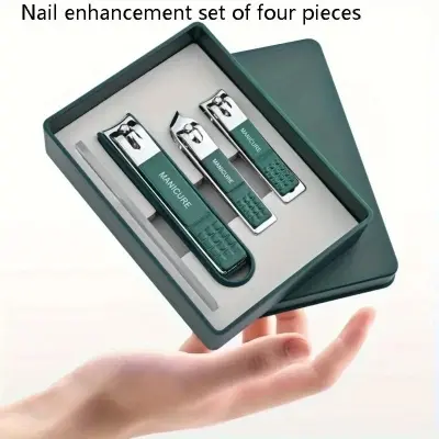 Picture of 4pcs/set Nail Clippers With Nail File Set Sharp Edge Fingernail And Toenail Clipper Cutter Nail File