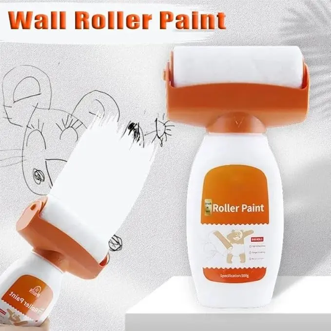 Picture of Wall Repair Roller Paint Multifunctional White Paint Roller for Wall Painting Water Based Latex DIY WAll Rolling PaInt for Wall Repair Rolling Brush WAll Paint Tool for Cracks & Stains (500g)(White)