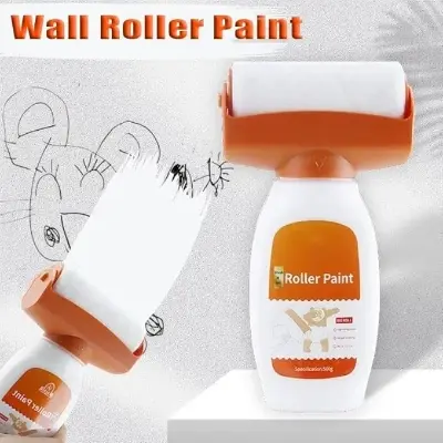 Picture of Wall Repair Roller Paint Multifunctional White Paint Roller for Wall Painting Water Based Latex DIY WAll Rolling PaInt for Wall Repair Rolling Brush WAll Paint Tool for Cracks & Stains (500g)(White)