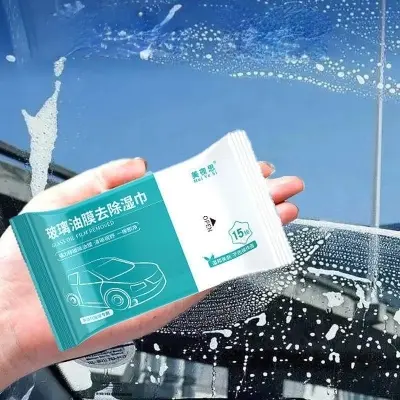 Picture of Car Oil Stain Cleaner Glass Oil Film Remover Wet Wipes Front Windshield Cleaning