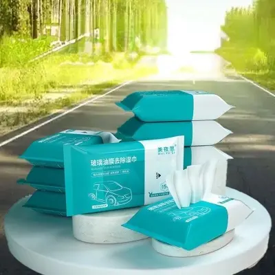Picture of Car Oil Stain Cleaner Glass Oil Film Remover Wet Wipes Front Windshield Cleaning