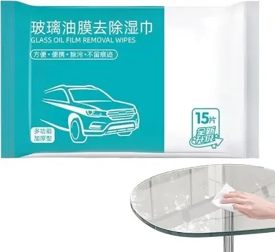 Picture of Car Oil Stain Cleaner Glass Oil Film Remover Wet Wipes Front Windshield Cleaning