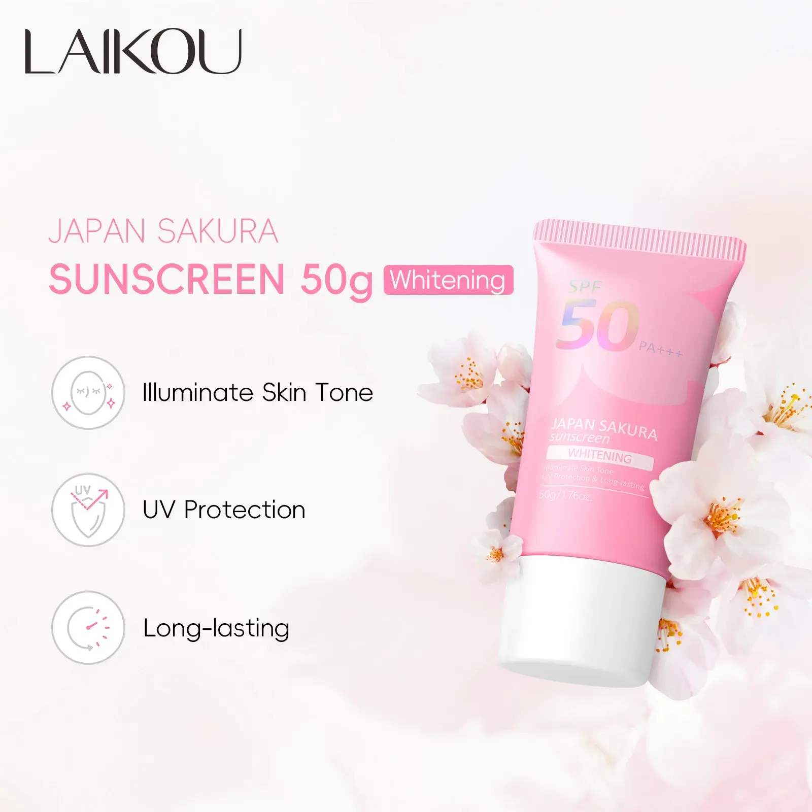 Picture of LAIKOU SPF50 Summer Japanese Sakura Sunscreen 50g