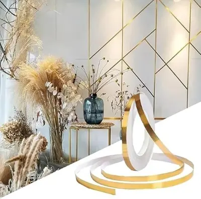 Picture of 50M/Roll Gold Beautiful Seam Ceramic Tile Stickers Mildewproof Decor Self Adhesive Wall Tape Floor Tile Sewing Sticker(Gold)