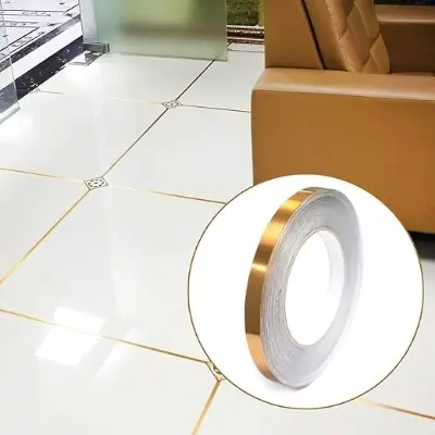 Picture of 50M/Roll Gold Beautiful Seam Ceramic Tile Stickers Mildewproof Decor Self Adhesive Wall Tape Floor Tile Sewing Sticker(Gold)