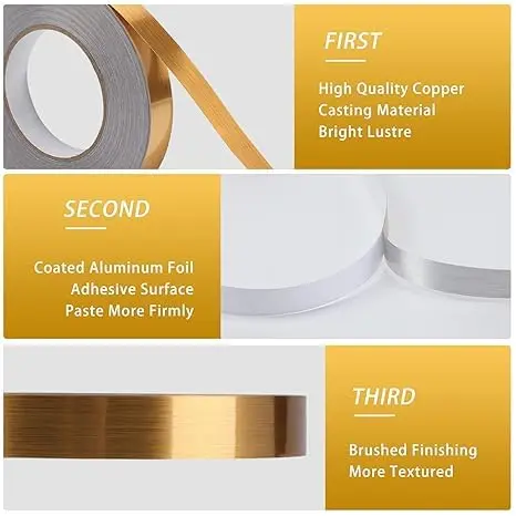 Picture of 50M/Roll Gold Beautiful Seam Ceramic Tile Stickers Mildewproof Decor Self Adhesive Wall Tape Floor Tile Sewing Sticker(Gold)