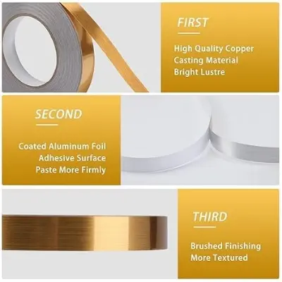 Picture of 50M/Roll Gold Beautiful Seam Ceramic Tile Stickers Mildewproof Decor Self Adhesive Wall Tape Floor Tile Sewing Sticker(Gold)