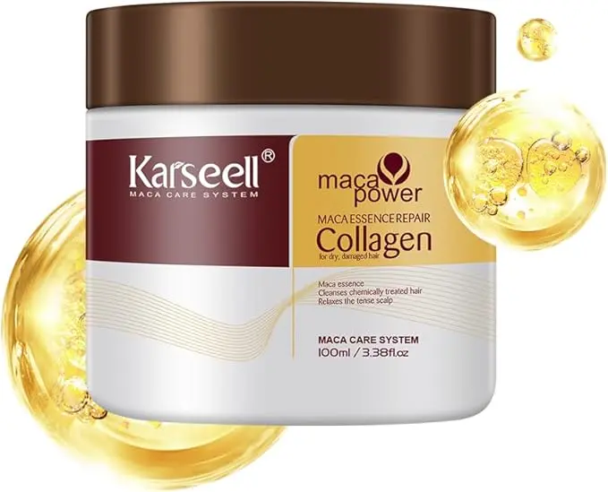 Picture of Karseell Hair Mask Collagen 100ml, Maca Power Collagen Hair Mask Argan Oil Deep Repair for Dry Damaged Hair All Hair Types
