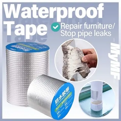Picture of Waterproof for 50years Anti Leakage Waterproof Aluminum Tape Foil Waterproof Roof Tape Waterproof Tape Anti Leaking [Extra Stick] (দৈর্ঘ্য ১০ ফিট, প্রস্থ ২ ইঞ্চি)(Silver)